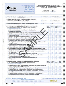 Image of an example scantron for the refreshed survey instrument