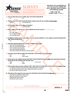 Image of the example scantron for the 2008 SENSE field test