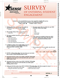 Image of the example scantron for the 2007 SENSE pilot